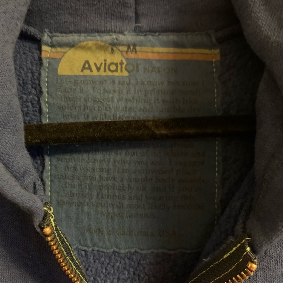 *SOLD* Aviator Nation Blue Lightning Bolt Hoodie M - Picture 9 of 12